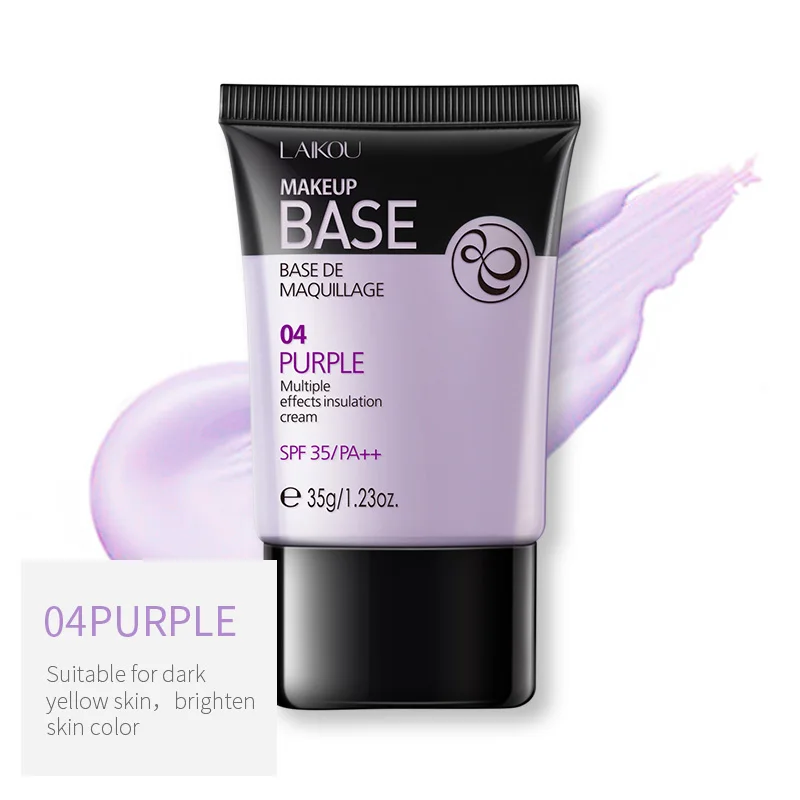 PURPLE LAIKOU макияж 4 цвета основа покрытие тональный крем дефект кожи лица глаз корректор для лица водостойкий макияж - Цвет: PURPLE