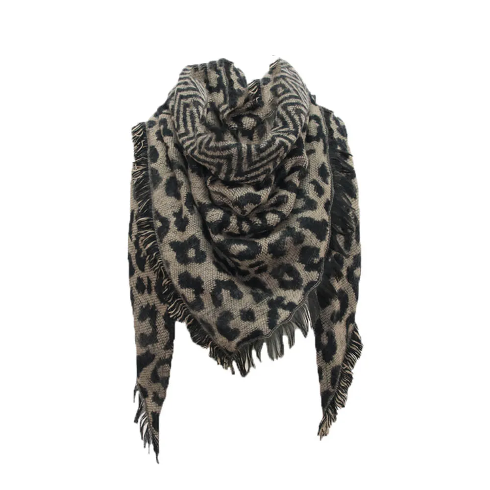 Women Winter Warm Scarf Leopard Print Long Wrap Shawl Scarves Stole Cape Fashion Soft Thicken Neck shawl |