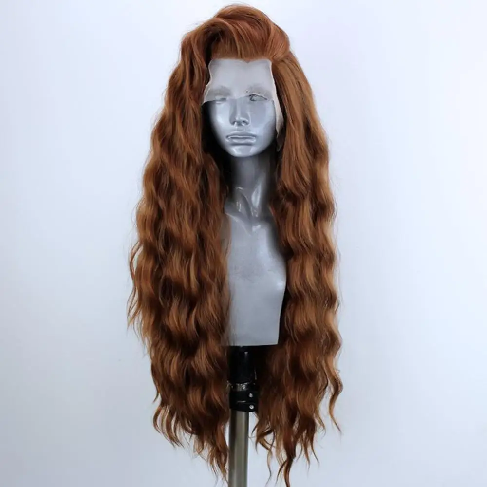 Websterwigs кофейно коричневые длинные волнистые синтетические кружевные передние
