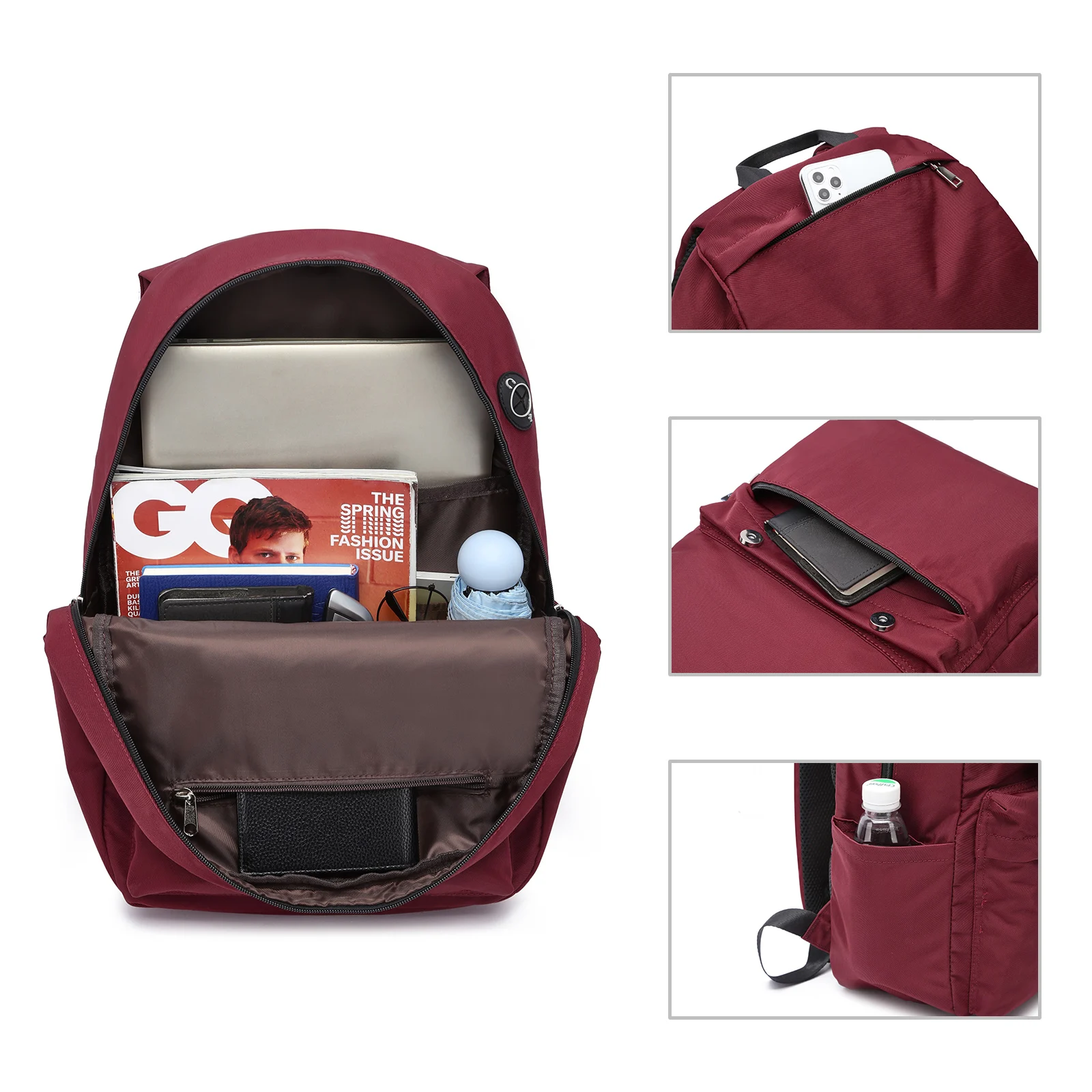 Рюкзак для женщин и мужчин сумка ноутбука черный