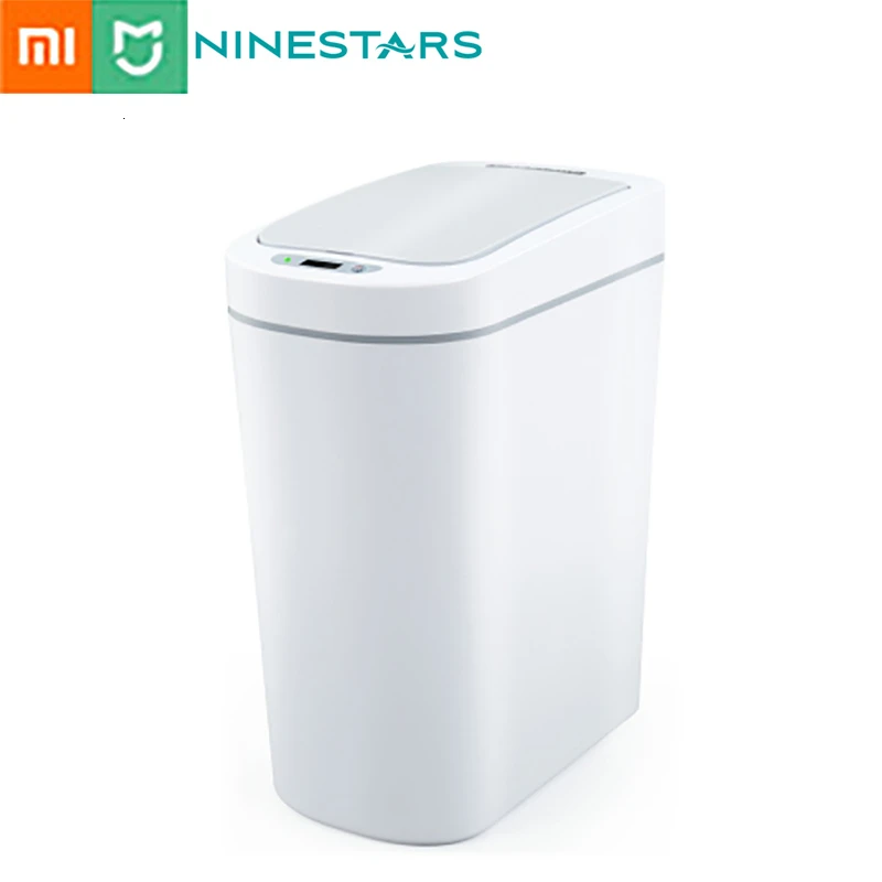 DZT -7 -2S 7L Xiaomi Mijia NINESTARS умный мусорный бак датчик движения автоматическое уплотнение светодиодный индукционный чехол мусорное ведро 7/10L домашнее ведро Ashcan - Цвет: DZT -7 -2S 7L