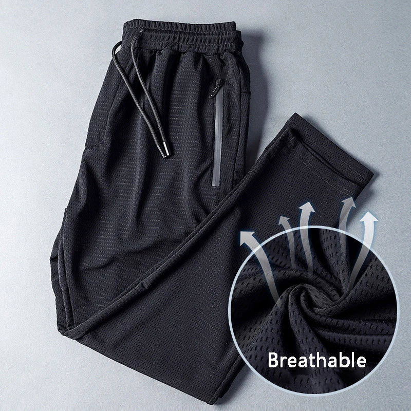 Высококачественные сетчатые штаны для бега мужские спортивные фитнеса йоги