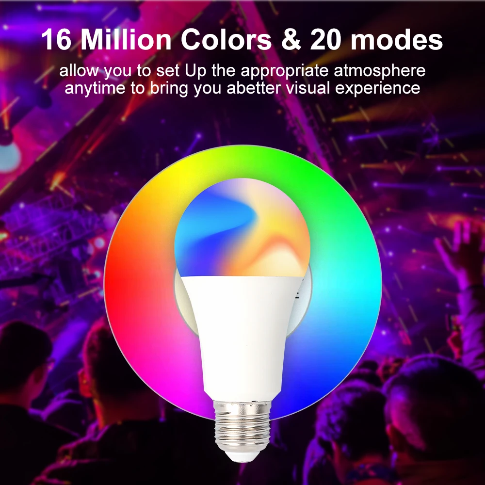 Dimmable светодиодный WiFi лампа накаливания 9 Вт 15 E27 умный светильник RGB белый