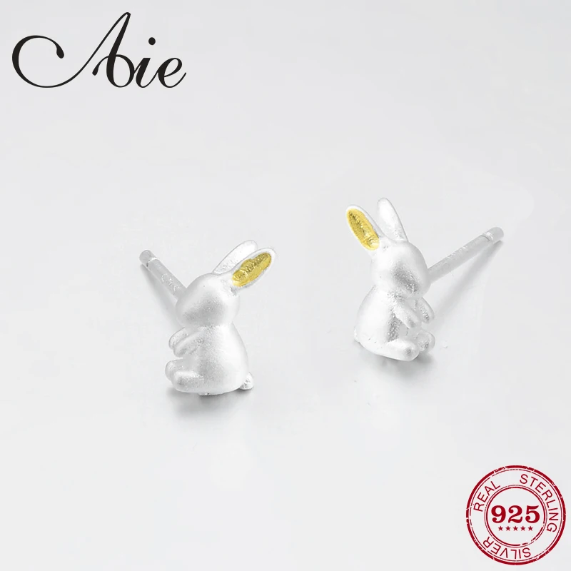 Женские серьги-гвоздики из стерлингового серебра 925 пробы с золотыми ушами