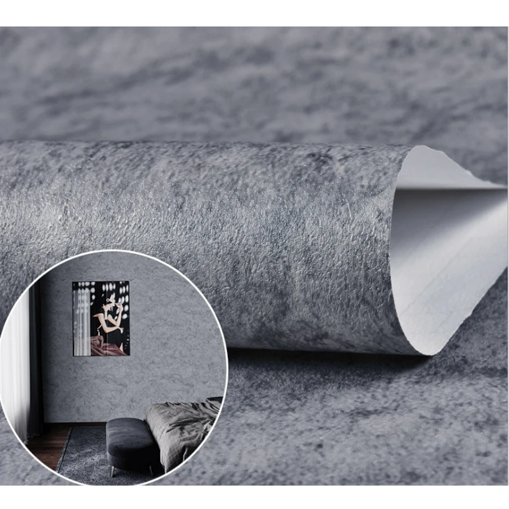 

Waterproof Wallpaper Cement Gray Selfadhesive Wallpaper Dormitory Restaurant Cafe Bedroom Living Room For Home Decoration