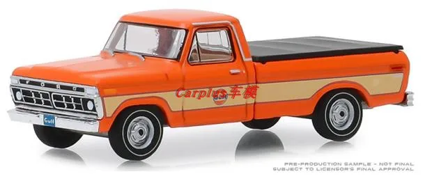 Модель автомобиля GreenLight 1:64 1976 Ford F-100 с покрытием для кровати из оранжевого сплава