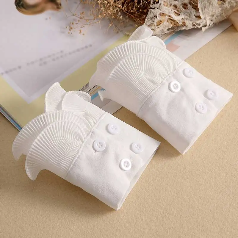 Съемные рубашки плиссированные рукава накладные манжеты Многослойные