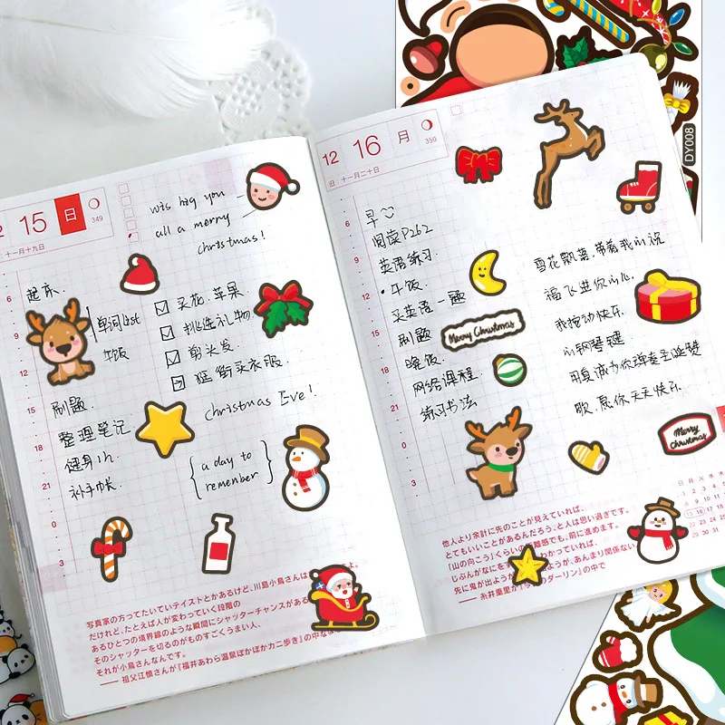 Детские забавные рождественские наклейки-пазлы сделай сам игры лицо Санта-Клаус