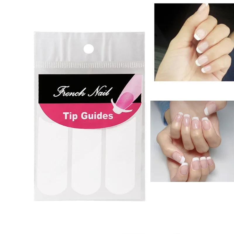1 pack of white French nail stickers art style fingertips guide DIY line reminder | Красота и здоровье