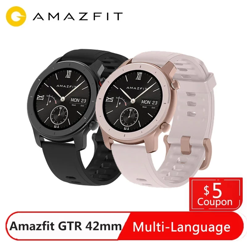 Huami глобальная версия Amazfit GTR 42 мм Смарт-часы 5ATM водонепроницаемые 12 спортивных