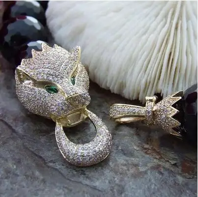 Очаровательное Жемчужное ожерелье 18 &quot36" мм с белой ракушкой Дракон Cz застежка