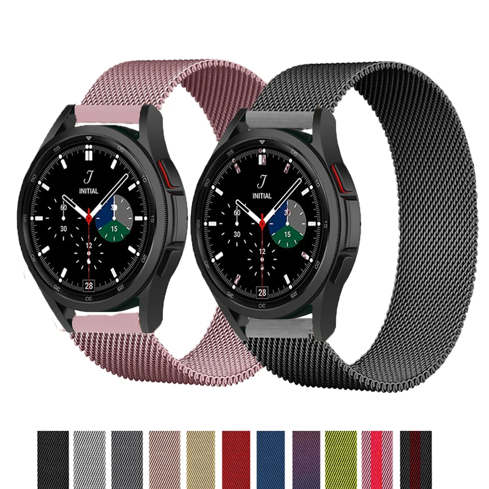 20/22mm watch strap For Amazfit GTS/2e/GTS2/GTR 42/47mm/stratos 2/3 Metal Magnetic loop Bracelet Samsung galaxy watch 4/classic