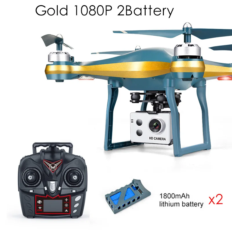 K10 Дрон с GPS Камера Hd Rc вертолет Квадрокоптер Follow Me(следуй за мной одним нажатием кнопки возврата длинные Срок службы батареи низкая Мощность и функцией автоматического возврата - Цвет: Gold 1080P 2B