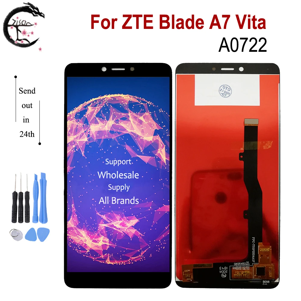 ЖК-дисплей 5,45 дюйма с рамкой для ZTE Blade A7 Vita A0722, ЖК-дисплей с сенсорным экраном и дигитайзером в сборе, сменный дисплей A7vita