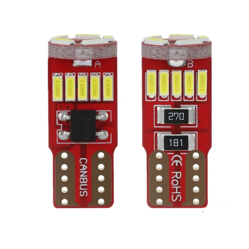 

2 шт., автомобисветодиодный светодиодные ламсветильник T10 W5W, 15 светодиодов, 15smd 4014, 12 В