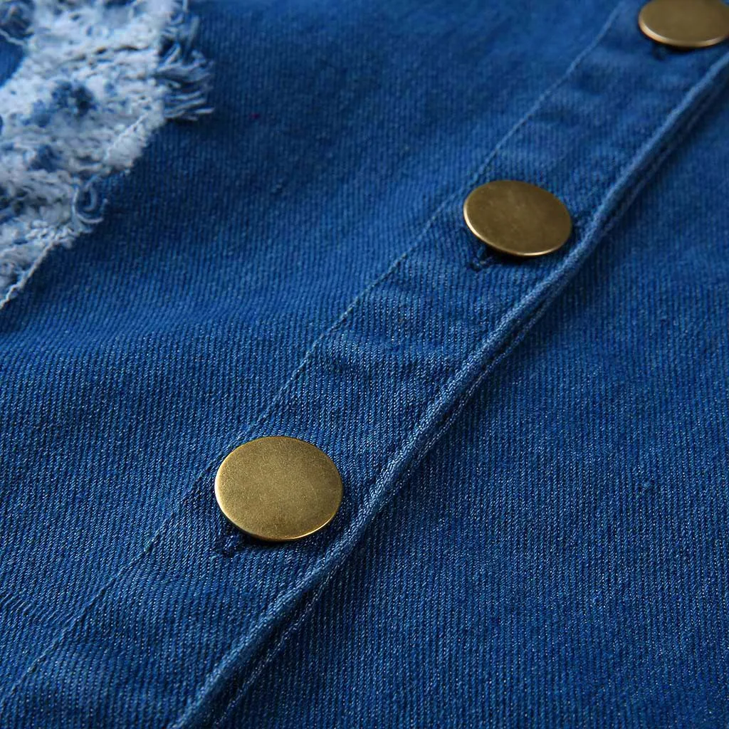 Сексуальное джинсовое платье на пуговицах женские кружевные летние платья