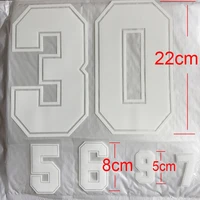 white numbers 0 9 heat transfer patches 22cm8cm5cm name sporty cloth sticker hot heat transfer diy iron on clothing bag shoes