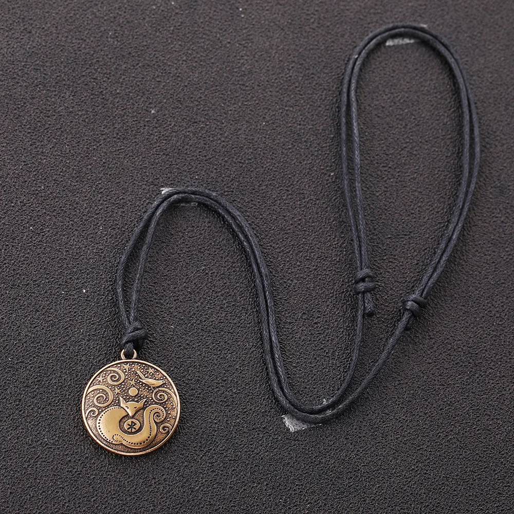 LIKGREAT античное серебряное ожерелье с изображением сказочной сцены лисы круглое