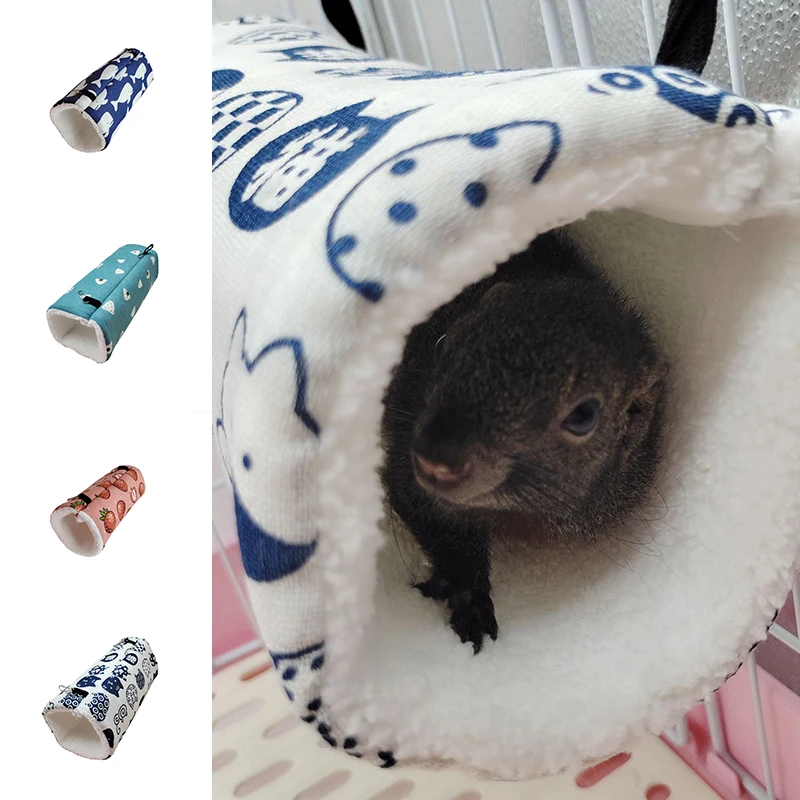 

S/M Warm Passage For Hamsters For Pets Gliding Mink Guinea Pig Super Soft Plush Tunnel Safety Nest Rabbit Rat Small Animal Winte