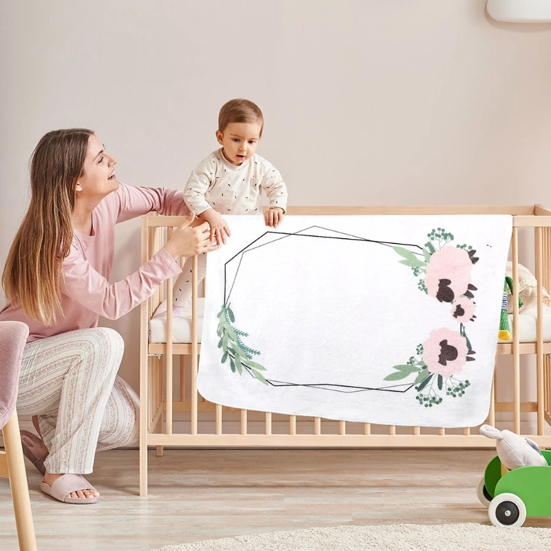 

50LE Baby Monthly Record Growth Milestone Blanket Newborn Photography Props Creative Background Cloth