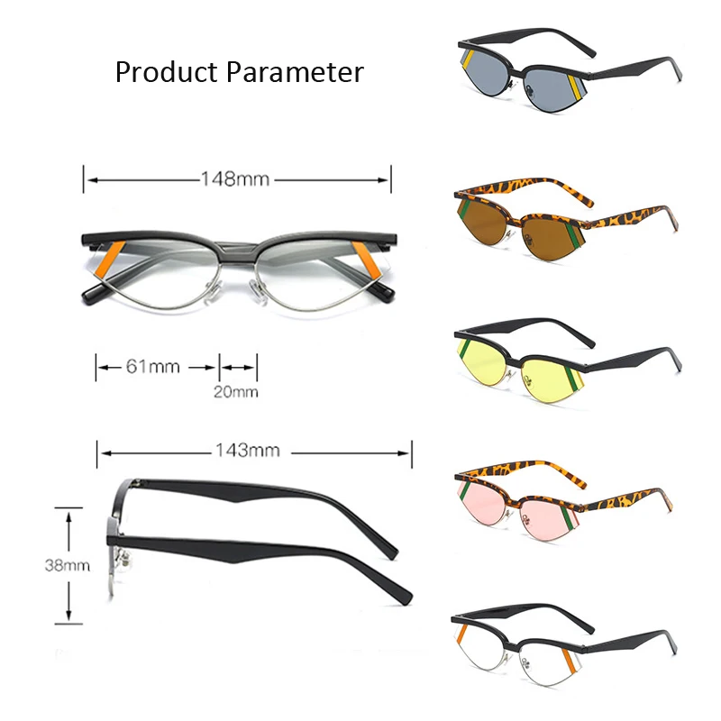 

Zilead Fashion Cat Eye Narrow Frame Flat Glasses Personalized Metal Eyewear High Definition Lens Spectacles Plain Glasses Unisex