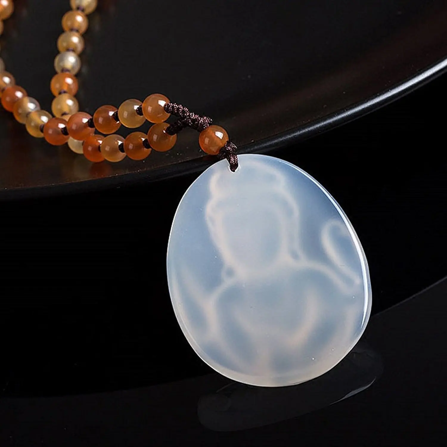 LETSFUN изящные ювелирные изделия подвеска-ожерелье из натурального белого агата