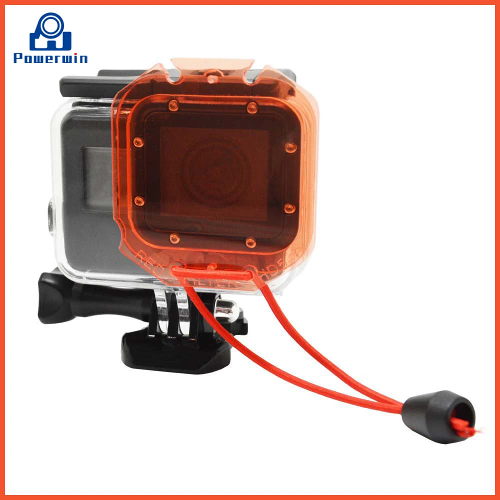 Powerwin красный подводный фильтр объектива с веревкой для GoPro Hero 5 6 корпус чехол Go Pro