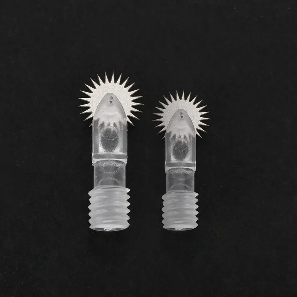 

10pcs Microblading Tattoo Needle Roller Fog Eyebrow Eyeline Lip Tattoo Sterile Wheel Needle Manual Curved Blade For Tattoo Pen