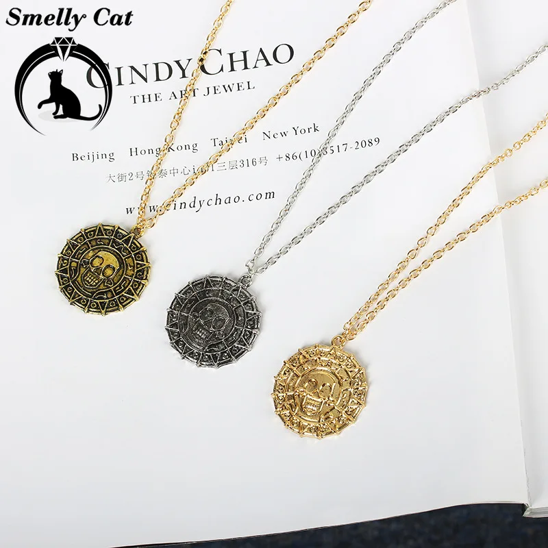 Вонючий кот фильм ювелирные изделия Карибы пират Ожерелье Золотая монета цепь