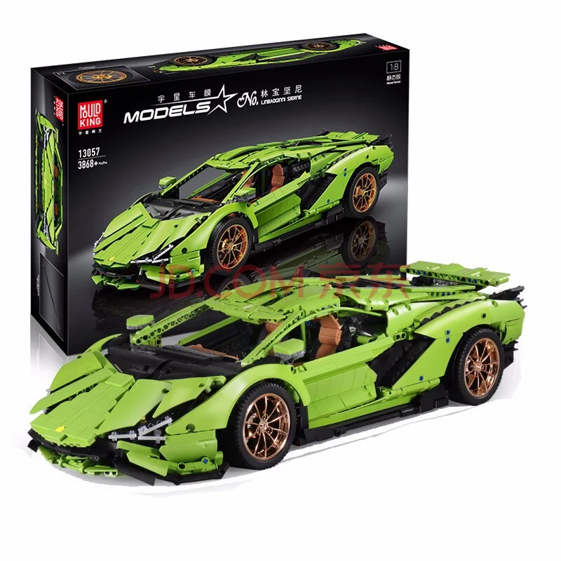 

Зеленая Модель гоночного автомобиля 1:8, строительные блоки, сборные игрушечные автомобили, модель автомобиля с дистанционным управлением д...