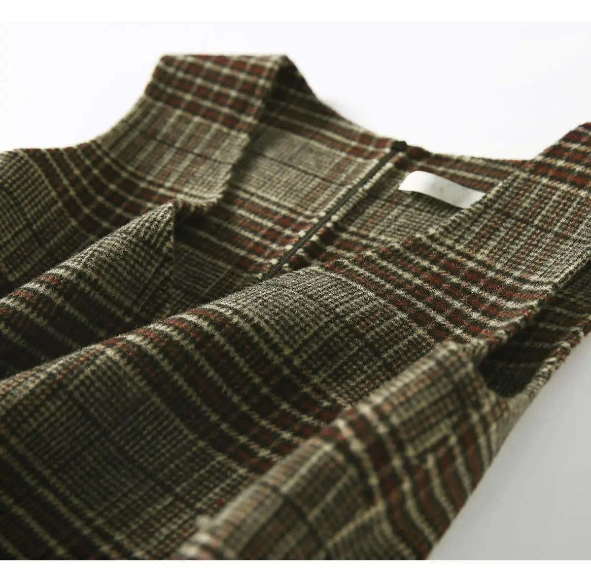 

2021 Spring Autumn Woolen Mid-Length Women Vest Dress Ladies New Sleeveless All-Match Waistcoat A-Line