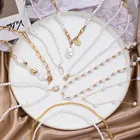 новое модное жемчужное ожерелье для женщин, белое имитационное нерегулярное жемчужное ожерелье, элегантные украшения, подарки на вечеринку цепочка на шею женская цепь на шею подвеска бижутерия ожерелье украшения на шею