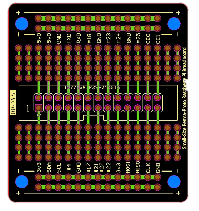 Малый размер Perma-Proto макетная плата Pcb Прототип платы для Raspberry Pi (комплект из 5) |
