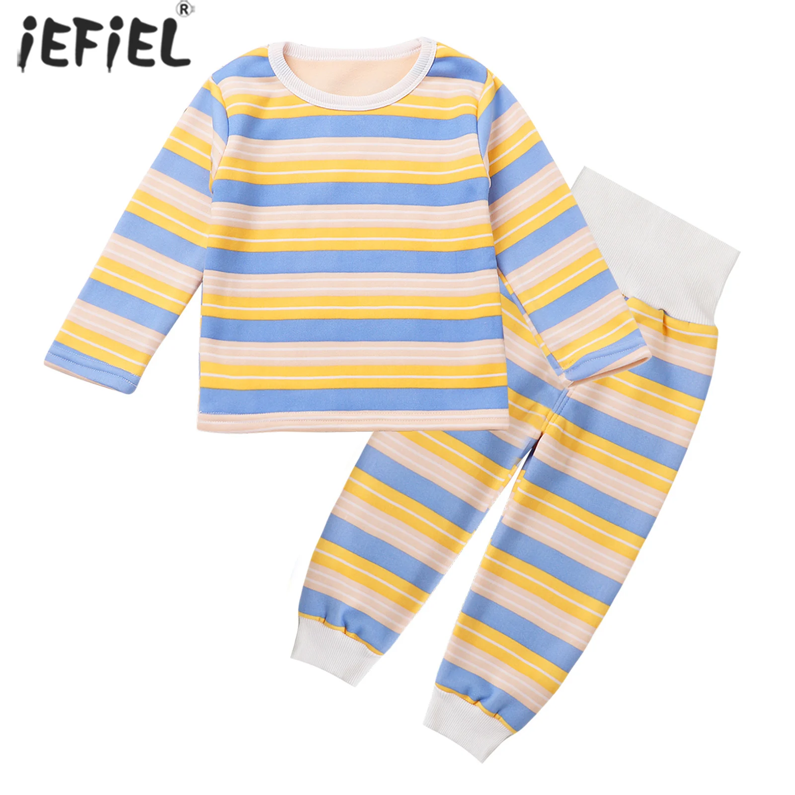 

Детские теплые комплекты одежды из бархата, утепленная одежда с длинным рукавом для мальчиков и девочек, Пижамный костюм для девочек, детск...