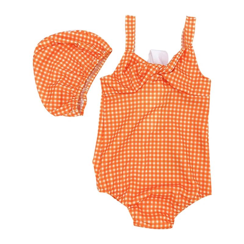 

Baby Girl 2 Piece Swimsuit and Hat Sunscreen Swimsuit Suit Sleeveless Printed Bikini Beach One-Piece Swimsuit