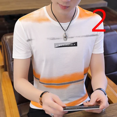 

Embroidered t-shirt men's summer short-sleeved tide brand stand ins Korean version of the trend