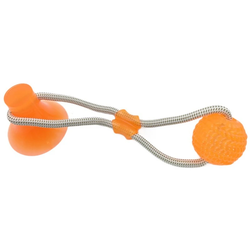 Orange Моларес para mascotas multifuncionales игрушка выделяет Мамба de perro Пелота, limpieza de dientes con ventosa cachorros juguetes - Цвет: Orange