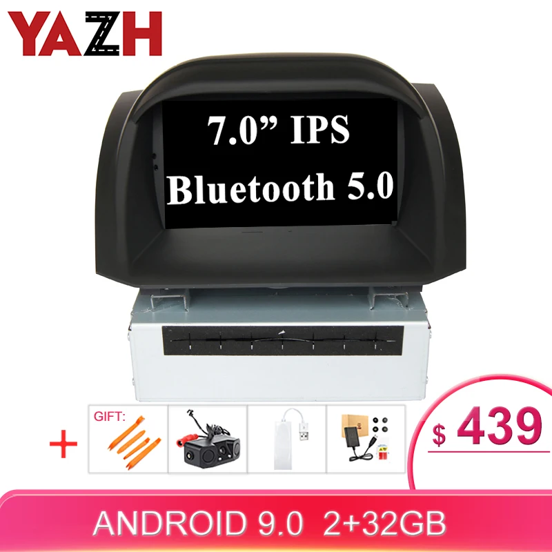 YAZH Android 9 0 головное устройство для Ford Fiesta 2013 2014 2015 2016 автомобильный стерео