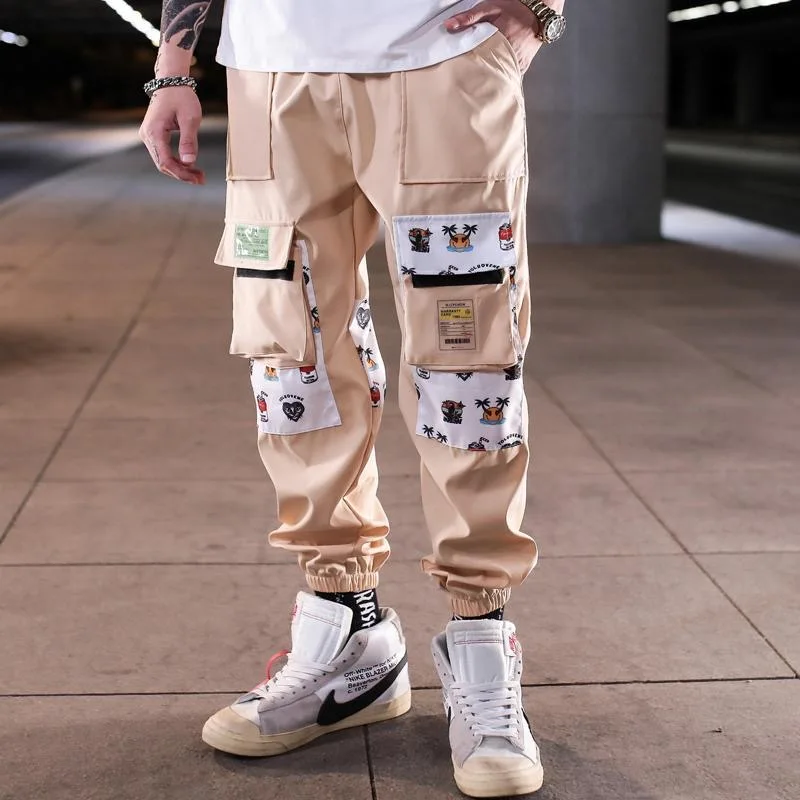

Мужские брюки-карго с боковыми карманами, шаровары в стиле хип-хоп, повседневные штаны для активного отдыха, джоггеры, модная повседневная У...