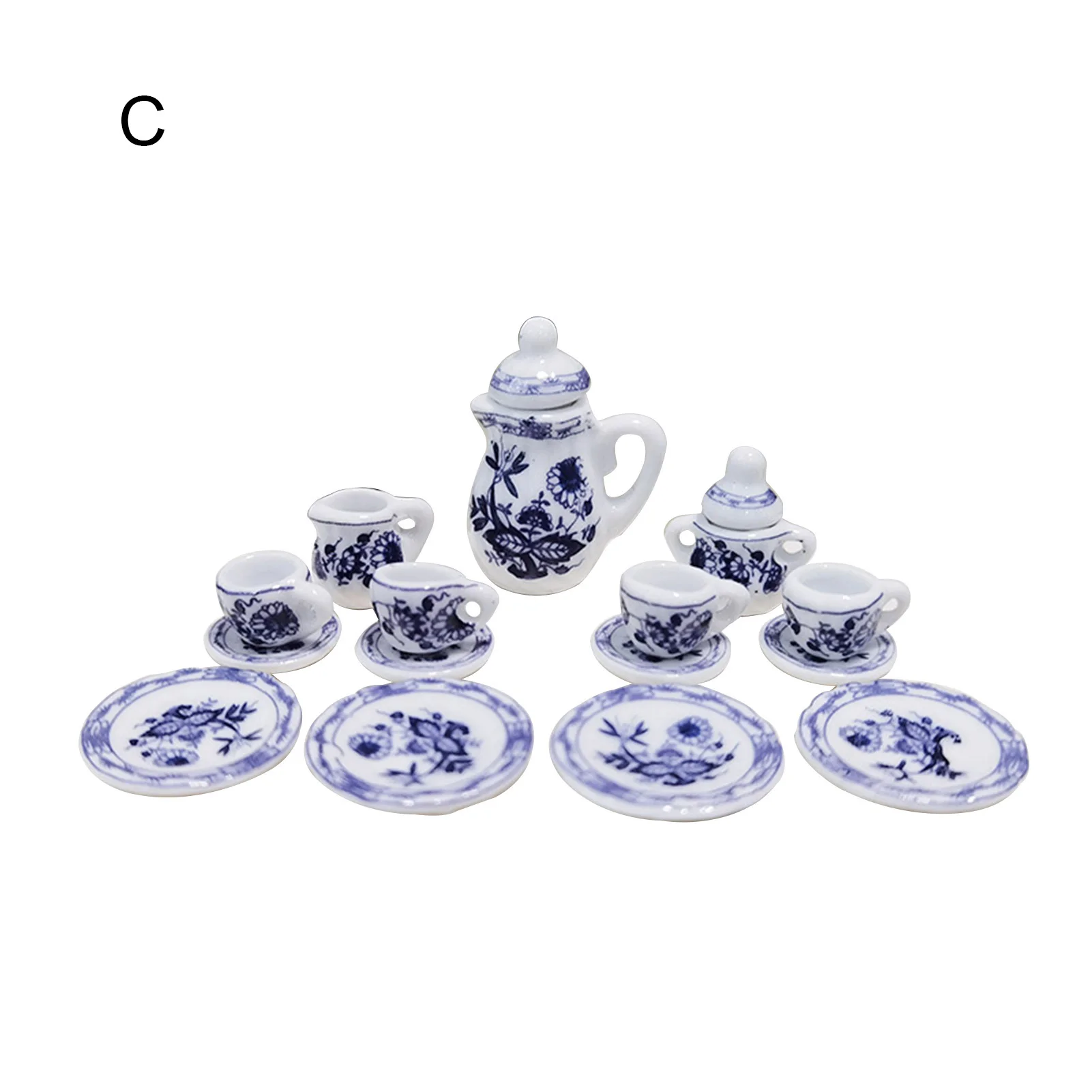 

1/12 Dollhouse Realistic Attractive Interesting Practical Multifunctional Play Mini Ceramic Tea Set Model Toy Decor DIY Props