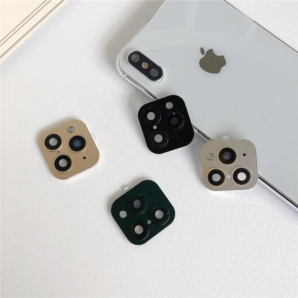 Fake Change Metal Alumium Camera Lens Camouflage for iPhone 11 Protector Ring Cover For X XS MAX Protective Cases | Мобильные