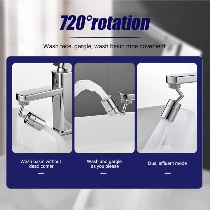 

Innovative Kitchen Faucet ABS + Stainless Steel Splash-Proof Universal Tap Shower Water Rotatable Filter Sprayer Nozzle