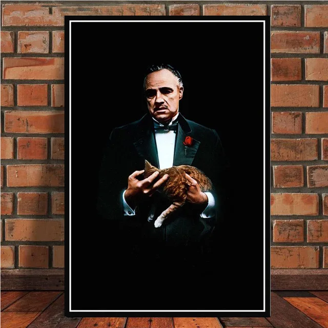 

The Godfather Movie Marlon Brando Al Pacino Posters Canvas Painting Wall Art Picture for Living Room Home Decor (No Frame)