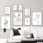 Настенная картина с абстрактными линиями, Настенная картина с изображением минимализма, скандинавские постеры и принты для украшения гостиной