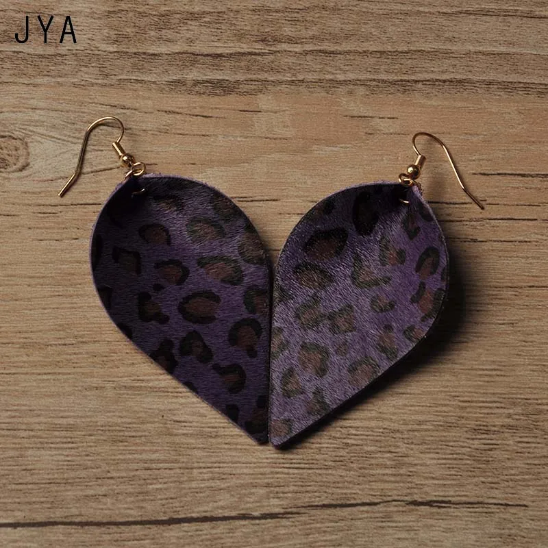 Cpop Multicolor Genuine Leather Earrings for Women Statement Dangle Leopard Leaf Trendy 2018 Fashion Jewelry Winter New | Украшения и