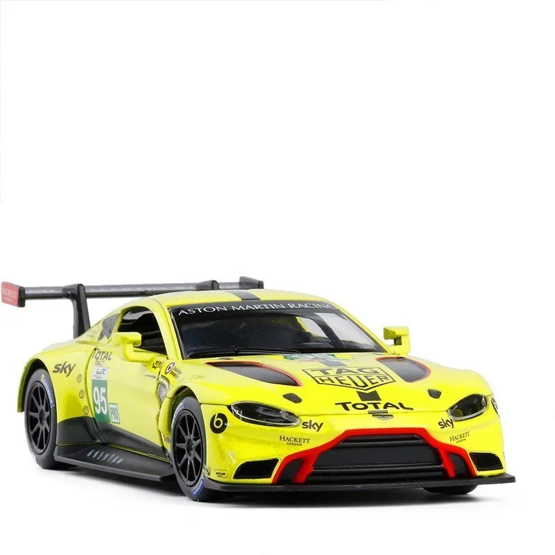 1:32 Aston Martin литье под давлением металлическая модель Vantage GTE Le Mans звуковой светильник гоночный автомобиль вытяните назад Коллекция игрушек для детей HotWheelin