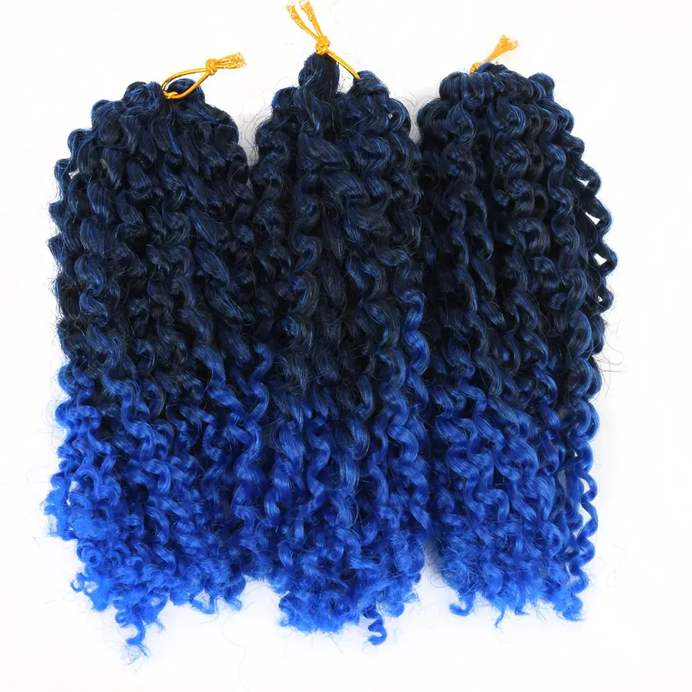 Pageup Marley косы волос для женщин Ombre 1B/синий 8 дюймов Синтетические жгуты для вплетания плетения волос для наращивания 3 шт./Pac