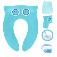 portable potty seat on toilet seat toddler pp material with carry bag and 10 packs disposable toilet seat covers blue