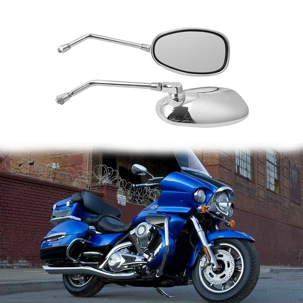 Зеркало заднего вида для мотоцикла алюминиевое прозрачное стекло с длинным
