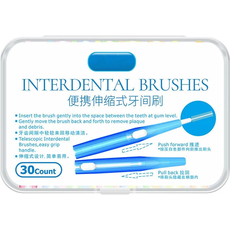

60pcs 0.6-1.5mm Interdental brush cleaning between teeth oral care toothpick dental tool floss orthodontic I shape tooth brush